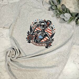 funny july 4th shirt lets light this up humor cute popular trendy skeleton lady